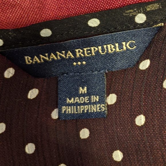 Banana Republic Polka Dot Ruffle Sheer Blouse - M - Picture 3 of 10